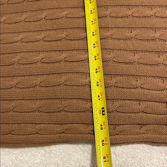 Polo Ralph Lauren Beige-Camel Cotton Knitted Blanket %100 cotton - Picture 6 of 8